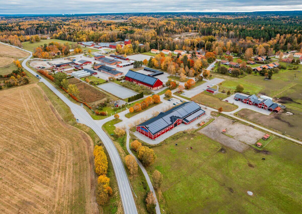 Drönarfoto över Kvinnerstaområdet, Örebro.